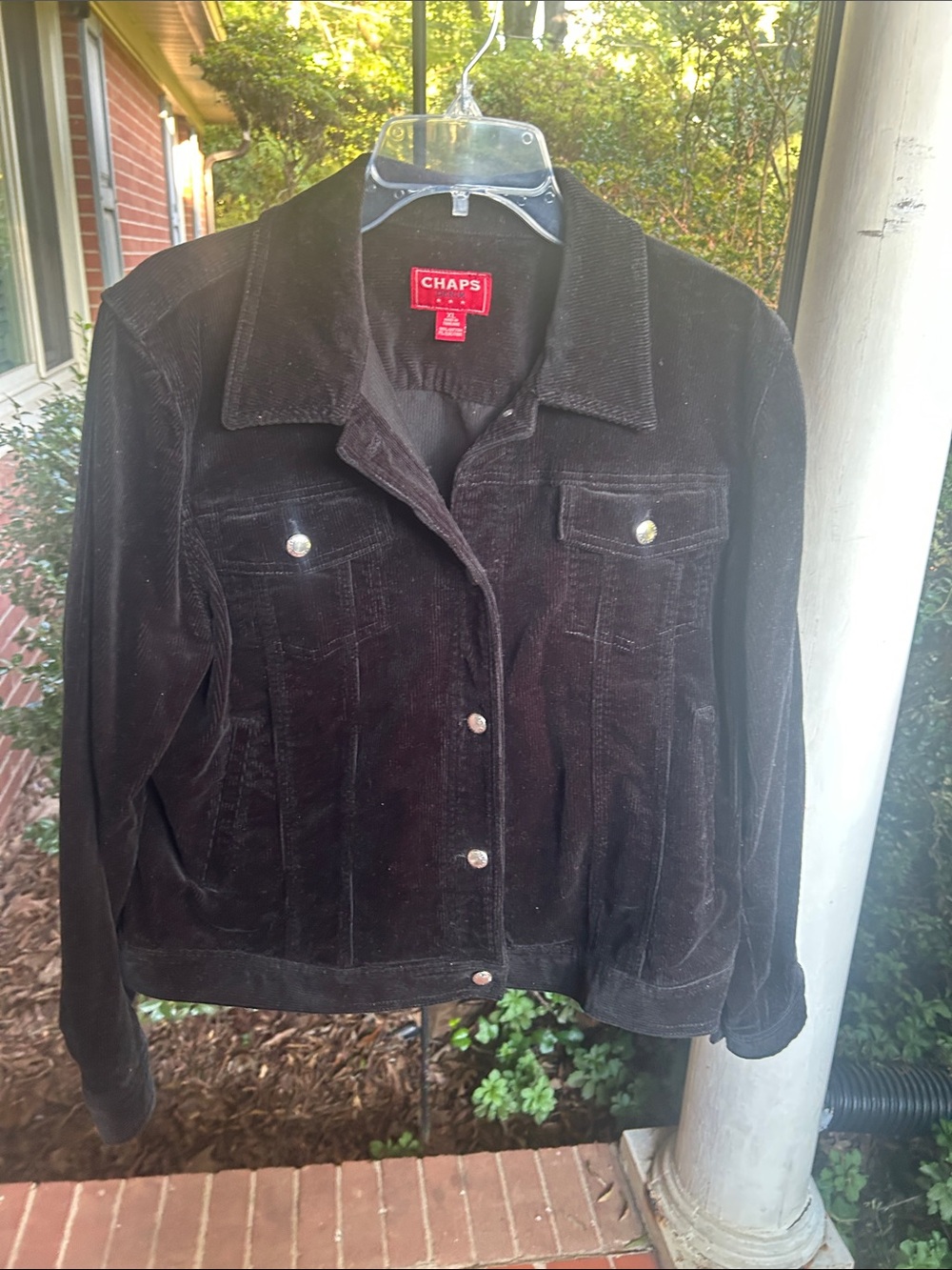 Chaps Black Denim Jacket Like New
